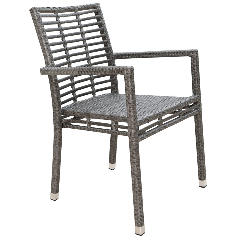 Graphite Wicker Outdoor Stacking Dining Armchair