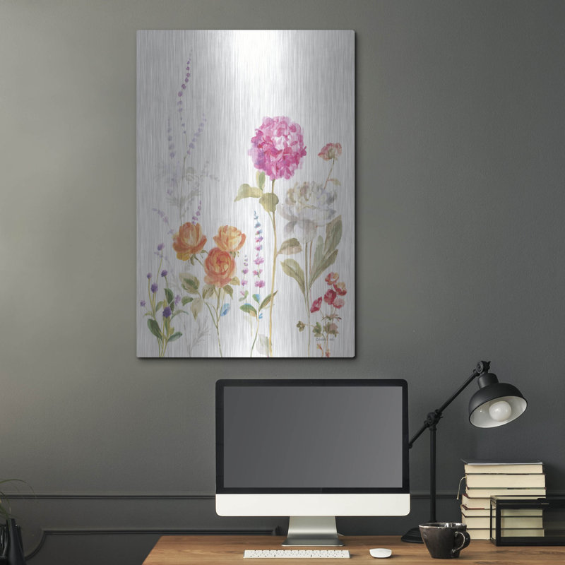  «Picket Fence Flowers 2» par Danhui Nai, art mural en métal, 36" H x 24" W