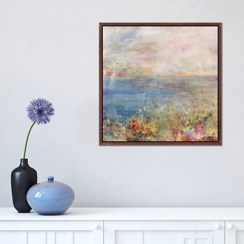 Maybe A Dream by Julian Spencer - Painting on Canvas, 45.72 cm H x 45.72 cm W, Classic Brown Wood Framed Canvas