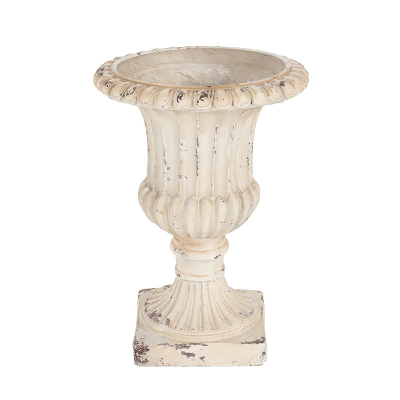 Urne de jardin MGO, blanc antique, H 19,25 po