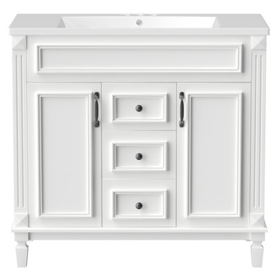 Meuble-lavabo simple 35,9 po avec plateau en résine Dashana
