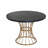 Black Oak Veneer 42" Round Dining Table – Solid Wood-Look Top, Heavy-Duty Wrought-Iron Pedestal Base, Compact Kitchen & Breakfast-Nook Furniture, Rustic-Modern Style
