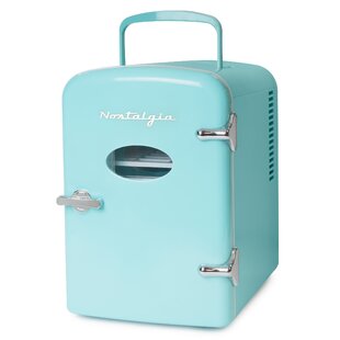 light blue mini fridge