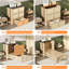 Lit escamotable simple en rotin avec tiroir de rangement, armoire peu encombrante pour enfants, adultes et invités, beige-1426220848