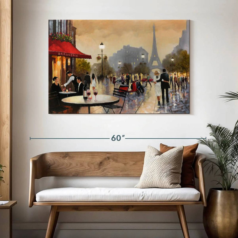 Sireci Couple's Paris Stroll, 32" H x 48" W