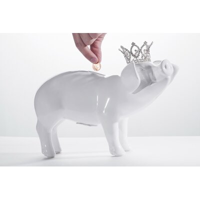 Dulcinea Pig with Crown Piggy Bank -  Gracie Oaks, 2587DA0A6074490A883829CB6C951D31