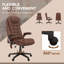 Chaise de bureau de massage à haut dossier avec 6 points de vibration, fauteuil chauffant inclinable en cuir avec accoudoirs et télécommande-2075738369