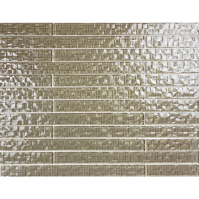 Metro Cubes 1 in. x 12 in. Textured Glass Straight Edge Trim Decorative Kitchen & Bathroom Wall Tile