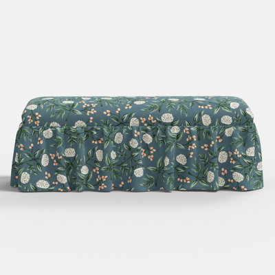 Surrey Dining Bench In Peonies Emerald