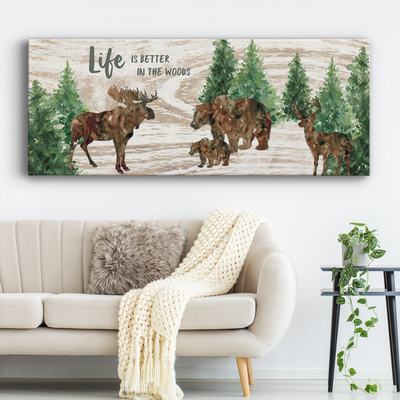 «Better In The Woods», reproduction sur toile, H 12 po x l 30 po x P 1,5 po