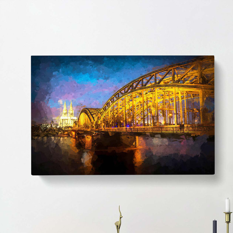 Cologne Cathedral and the Hohenzollern Bridge - Wrapped Canvas, 50cm H x 76cm W x 3cm D