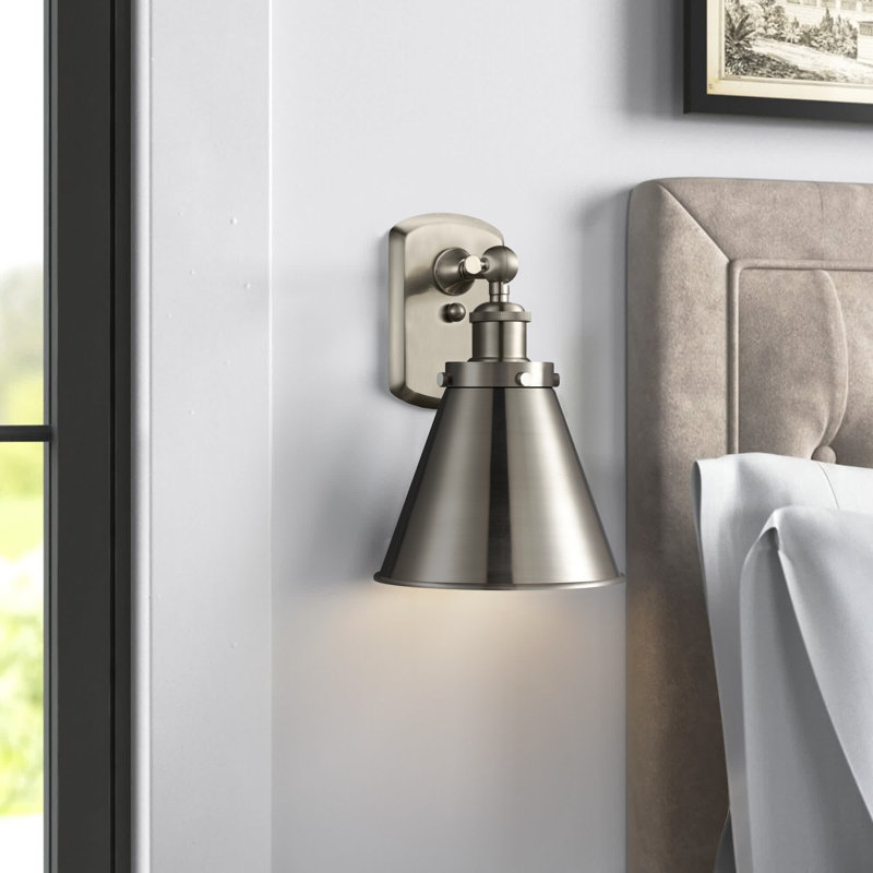 Donovan Armed Sconce, Satin Nickel, Incandescent