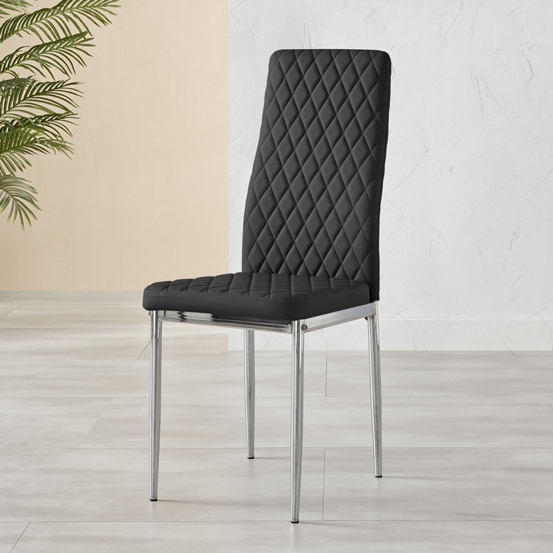 Eubanks Dining Set with 6 Chairs, Black