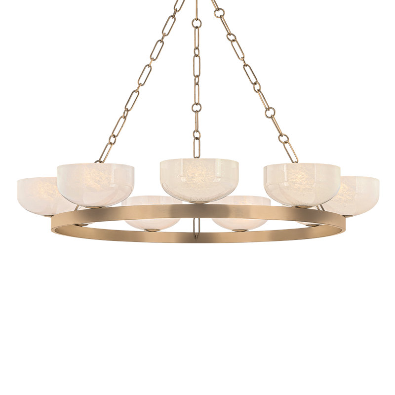 Troy Lighting Caelum Chandelier in Patina Brass, 6" H x 44.5" W x 44.5" D, 9 Lights