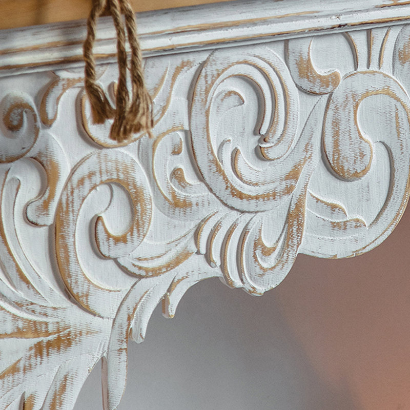 Foyer autoportant en bois massif beige et Burlywood