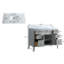 Meuble-lavabo autoportant 48 po gris, bois massif, comptoir en marbre épais de 1 2/5 po et quincaillerie à fermeture en douceur