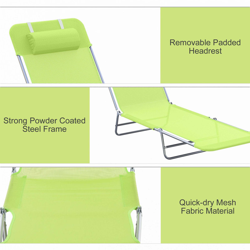 Méridiennes pliantes Sun Lounger, Vert