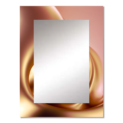 Subtle Sophistication In Exquisite Pink & Gold III - Liquid Ink Decorative Wall Mirror, Modern Mirror, Printed Metal Art