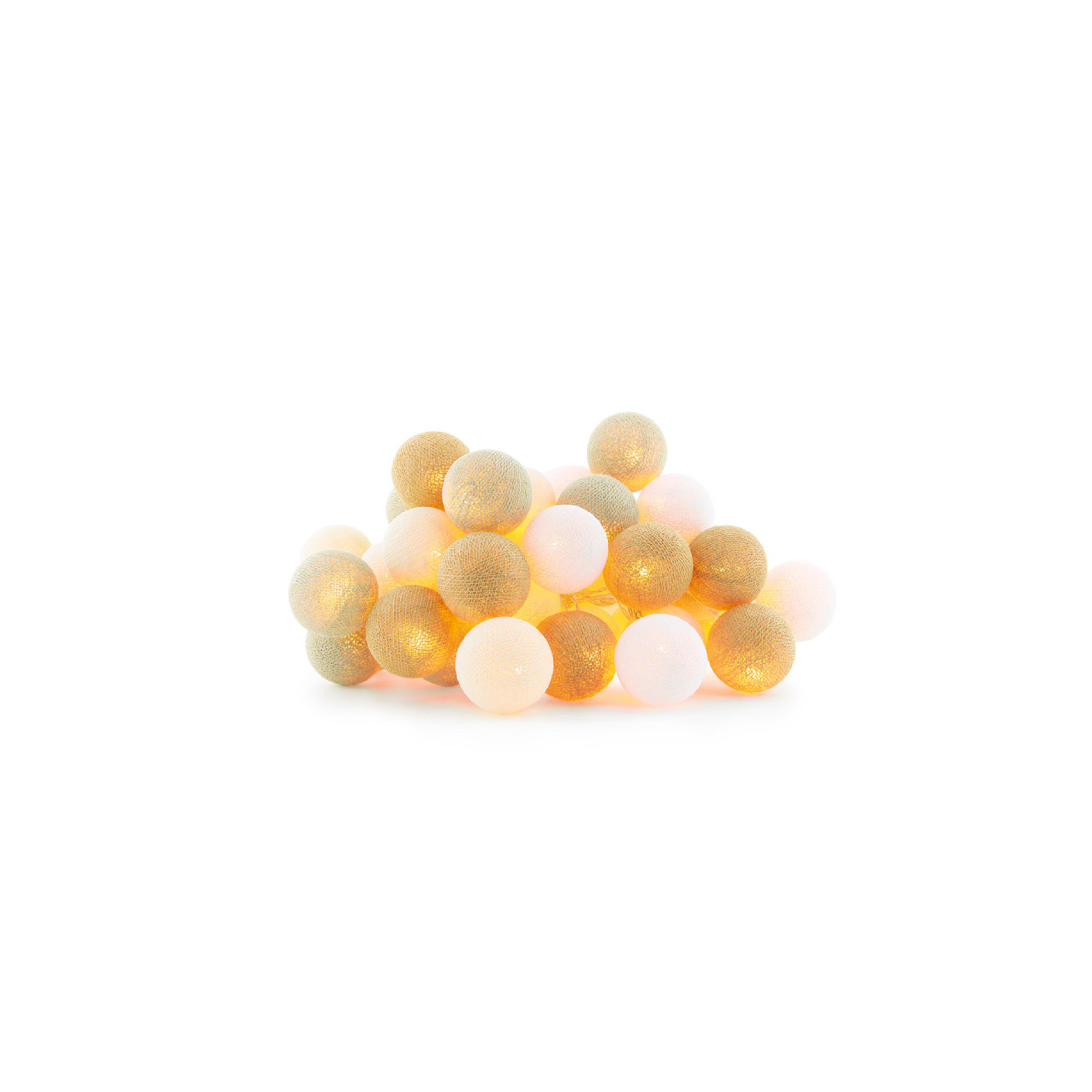 149'' Globe String Lights, Yellow/White, 5" H x 149" L x 5" D, 20 Lights