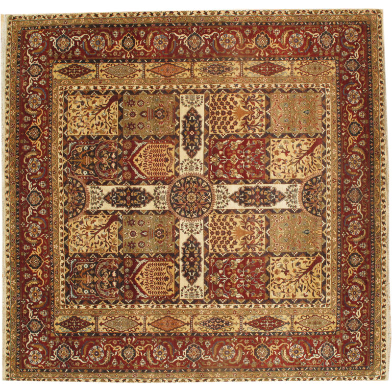Tabriz Wool Oriental Area Rug, Rectangle 9' × 9'3"