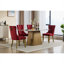 Ensemble de 2 chaises d'appoint de style Mid-Century moderne en velours rouge avec structure en bois massif et garniture cloutée