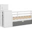 Lit plateforme simple en bois avec bibliothèque intégrée et garde-robe mobile, conception multifonctionnelle avec lit gigogne-1019771217