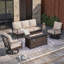Ensemble de conversation pour patio 5 personnes avec chaises longues pivotantes-371736913-412292473