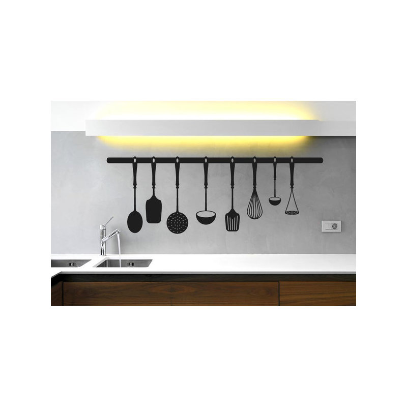 Kitchen Instruments Wall Sticker, Large, Black
