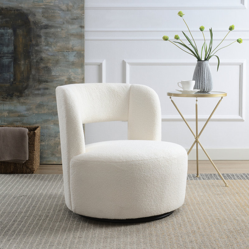 Fauteuil d'appoint rond et confortable avec rotation à 360° - Idéal pour les chambres d'enfants - Revêtement doux pivotant - Confort optimal dans la chambre