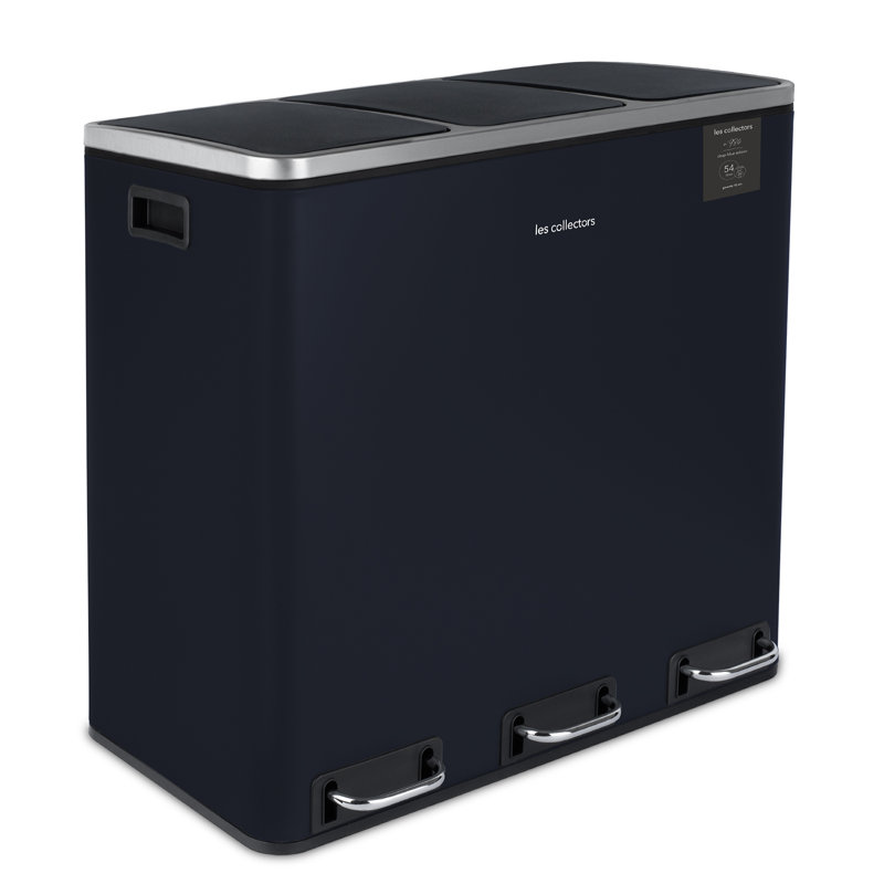54 Litre Step On Recycling Bin, Blue