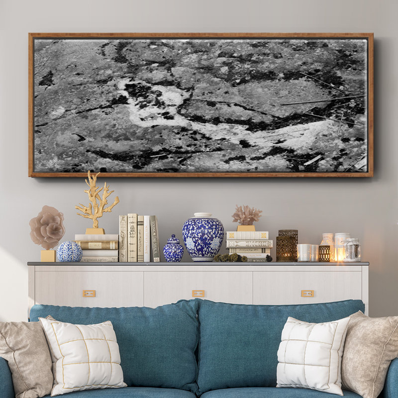 Found Textures XIV- Framed Canvas, 24" H x 60" W