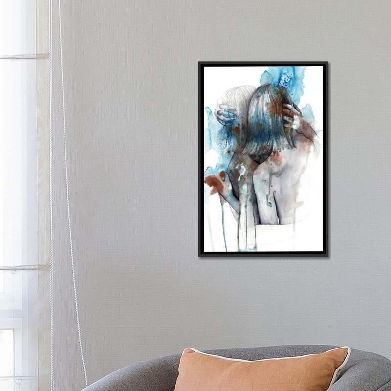 « isolophobia », impression sur toile, H 26 po x l 18 po x P 1,5 po, Toile avec cadre noir, Pas de tapis