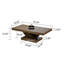 Table basse moderne à pieds croisés de 47 po, conception robuste en forme de X, placage en bois massif, grande table centrale de salon avec amplement d'espace de rangement, noyer-1085086734