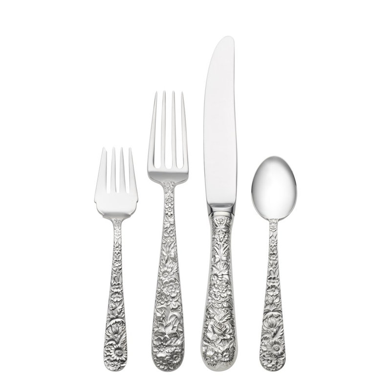 Kirk Stieff Repousse 4 Piece Flatware Set, Service for 1