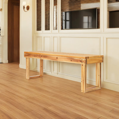 Light Brown Fir Wood Outdoor Bench by Millwood Pines