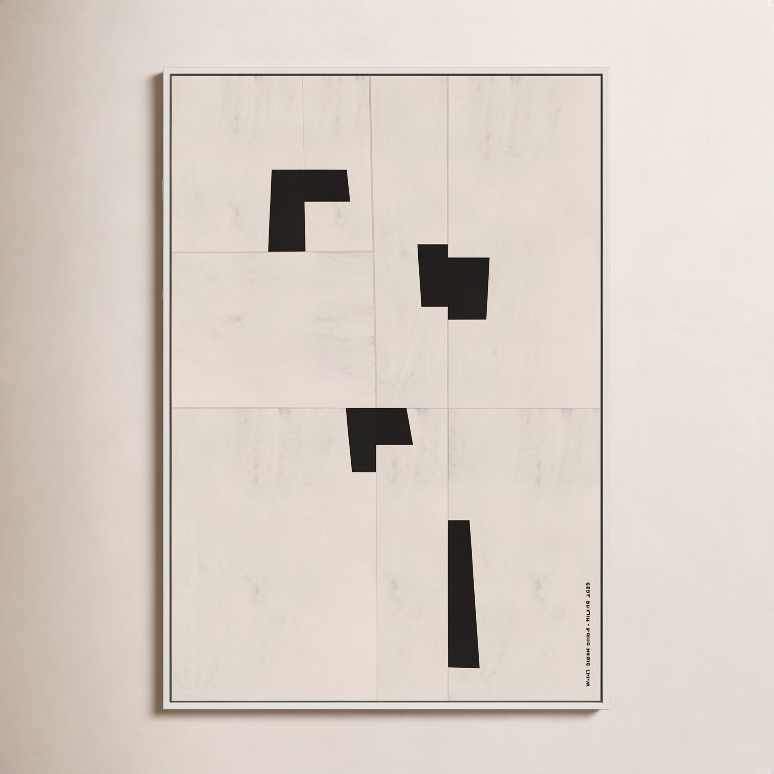 Scattered 1 by Romina Gadler, White Canvas Framed, 25" H x 17.5" W