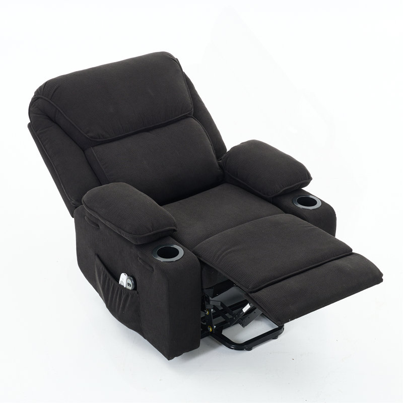 Fauteuil inclinable chauffant et massant télécommandé, pour personnes âgées, Noir