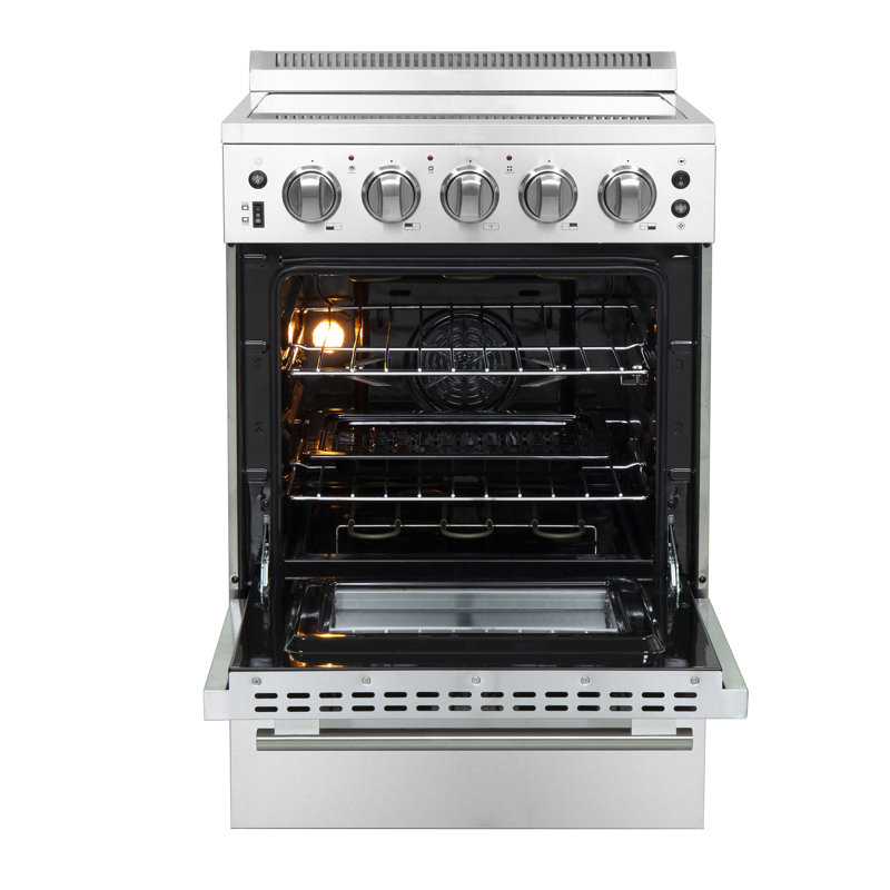 Cuisinière électrique autoportante 24 pouces Loiano, 6 éléments, 6 000 W, 2,3 pieds cubes avec tiroir de rangement