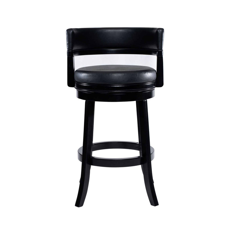 Balen Swivel Stool, Bar Stool (29” Seat Height), Black Seat/Black Frame