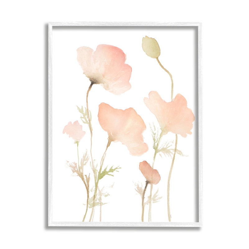 Floraison de fleurs roses rosées au printemps, Giclée encadrée blanc bord de mer, H 30 po x l 24 po x P 1,5 po