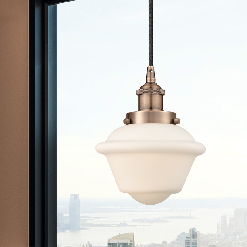 Luminaire suspendu 1 lumière Calliope, Blanc, Cuivre