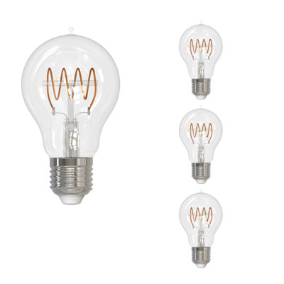 Ensemble de 4 ampoules à DEL 4,5 W à intensité variable avec culot moyen (E26) à filament incurvé à DEL