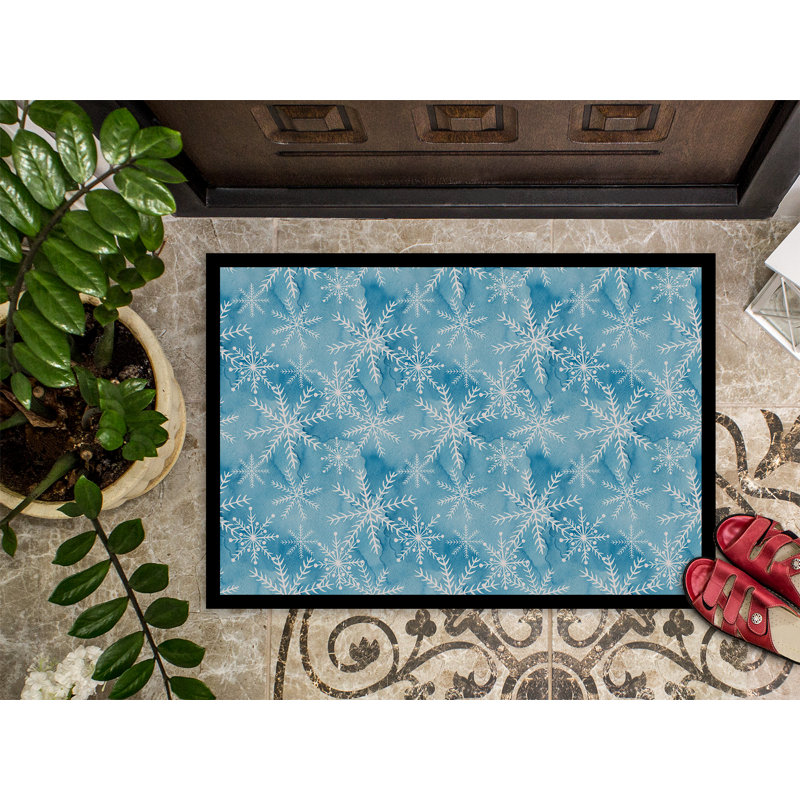 Non-Slip Outdoor Doormat, Blue, 18" x 27"