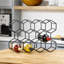 Porte-bouteilles en métal noir Honeycomb