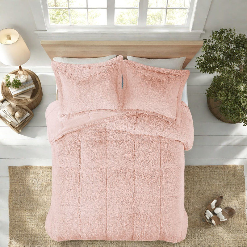 Luxurious Shaggy Fur Bedding Set, Polyester Comfort For Home