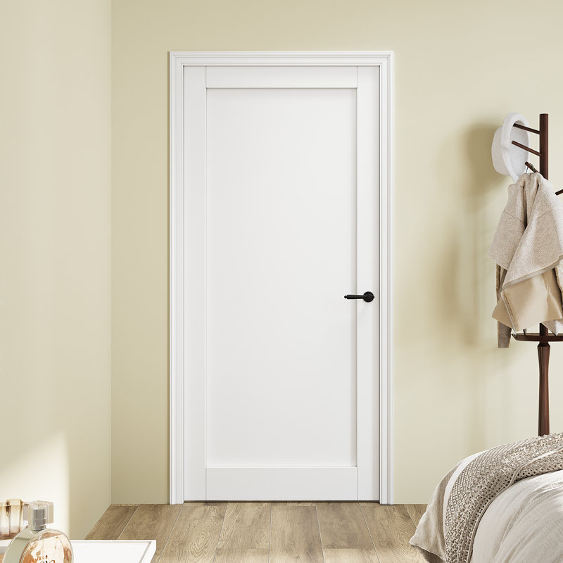 1 porte standard préfinie en bois massif avec miroir, 36 po x 80 po