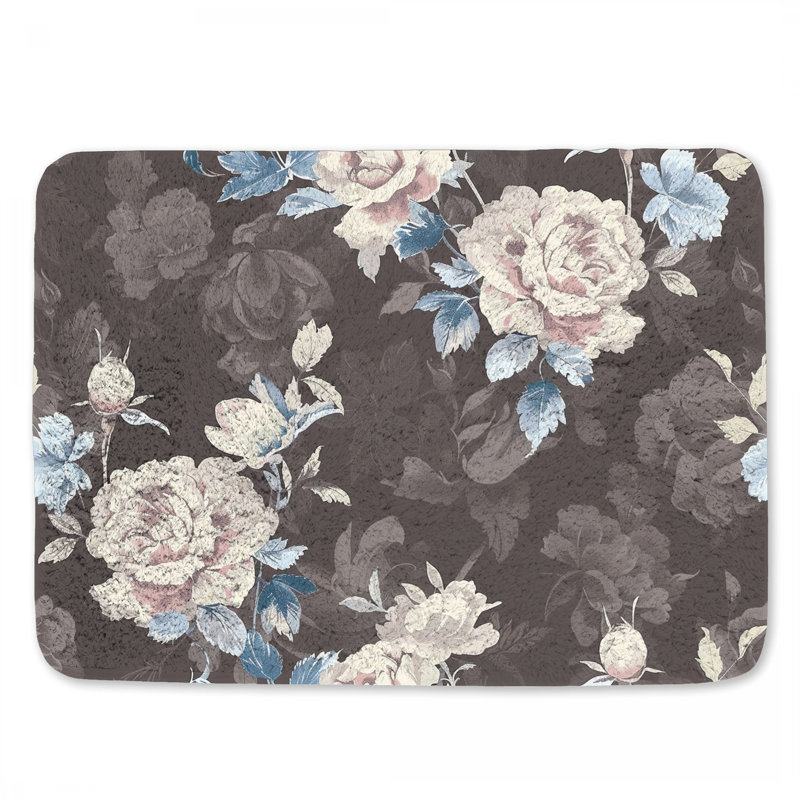 Mayatte Microfiber / Microsuede Non-Slip Bath Mat, 17" W x 24" L