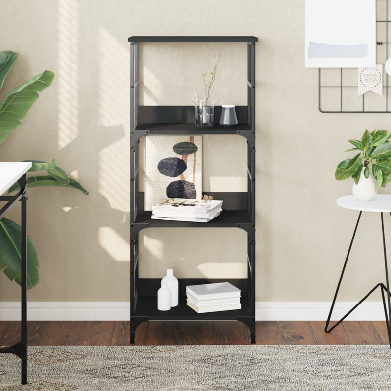 Holweg 50cm W Steel Standard Bookcase, (3 Shelves) 117.5 cm H x 50 cm W x 33 cm D, Black