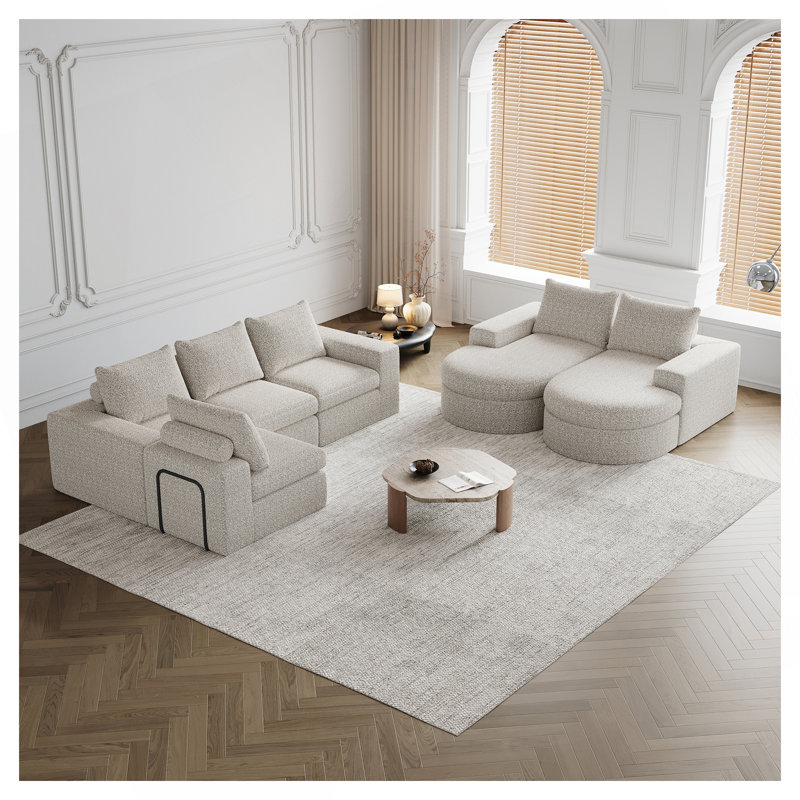 Canapé modulaire Chenille Cloud, Chenille beige