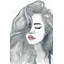 Beaux cheveux féminins - art sur toile gris pour la décoration intérieure